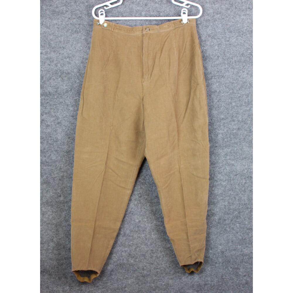 Liz Wear Corduroy Pants Women's 16 Ankles Strups Bundel of 2 Brown &‎ Cream
